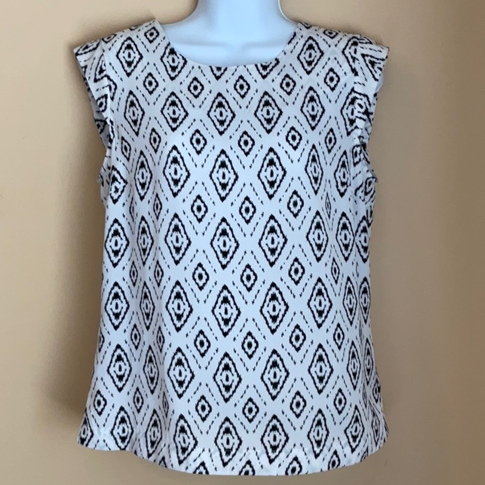 ABS Platinum Size M Printed Short Sleeve Top